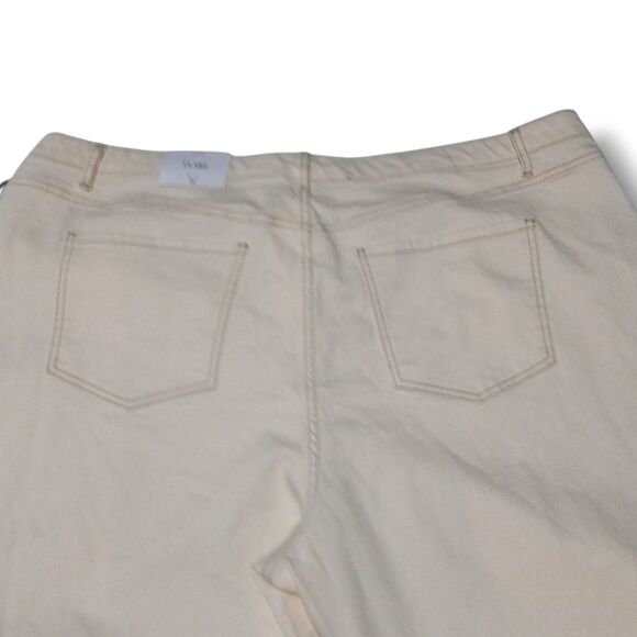 Future Collective with Gabriella High Rise Flare Denim Pants-Size 24-Cream-NEW - Picture 6 of 10